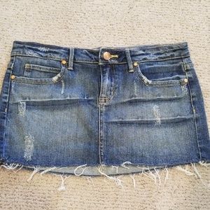 spi Distressed Mini Jeans Skirt